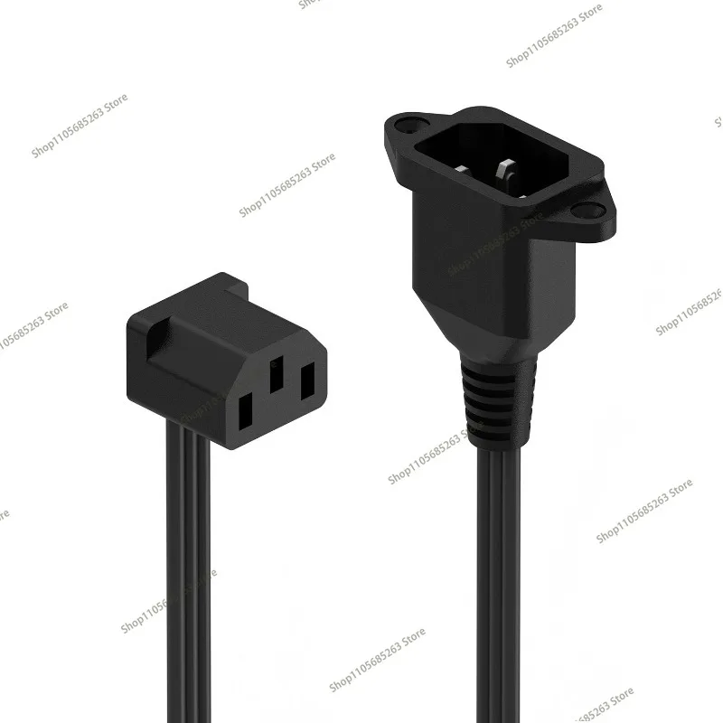90-Degree Elbow Power Supply Extension Cable - Ultra-Thin Soft C13 to C14
