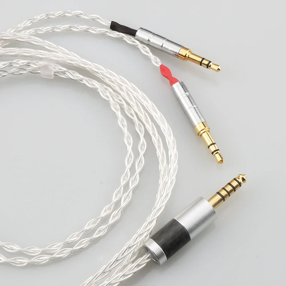 HiFi 2.5mm 4.4mm XLR 8 Core Silver Plated OCC Earphone Cable For Hifiman Sundara Ananda HE1000se HE6se he400i he400se Arya