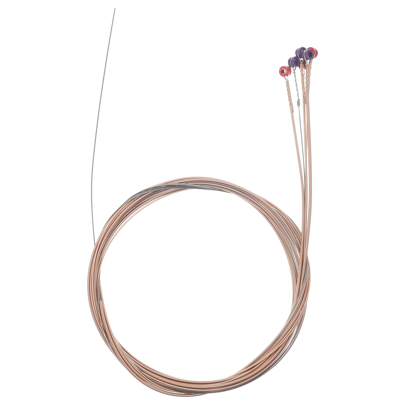 

6 Pcs Acoustic Guitar Strings Parts Folk Accessories Supply Metal Phosphor Copper Red