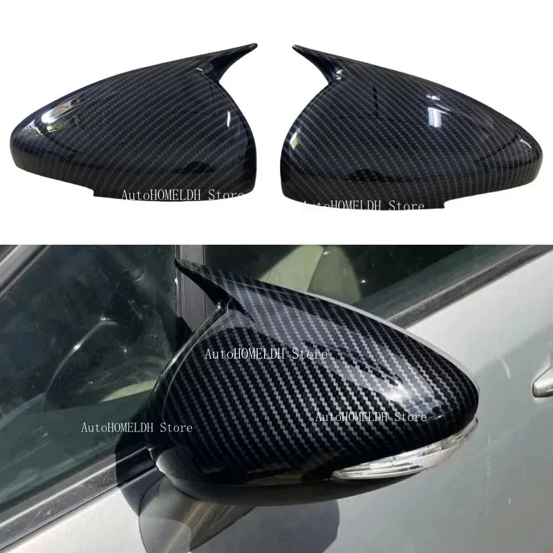 Car  Rearview Side Mirror Cover Wing Cap Rear View Case Trim Fit For Peugeot 508 For Citroen C4L 2013-2015 2016 Carbon Fiber