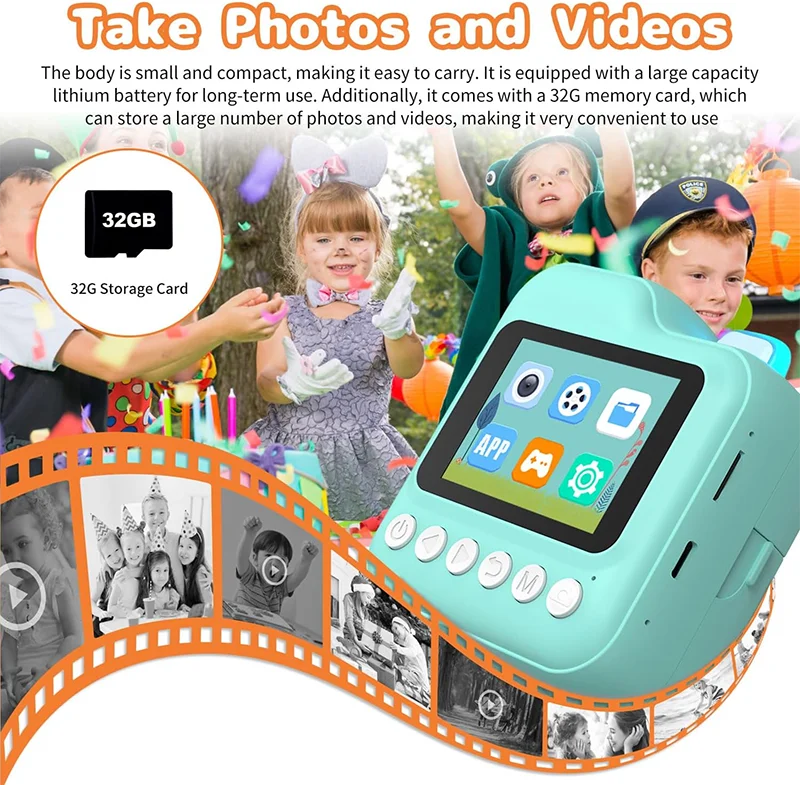 Kids Instant Inkless Print Camera 2.4