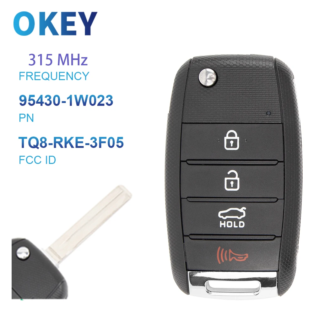 

Дистанционный автомобильный ключ Okey TQ8-RKE-3F05 (UB14MY) 315 МГц OSLOKA- OKA875T 433 МГц PN: 95430-A7200 для Kia Forte 2017-2018