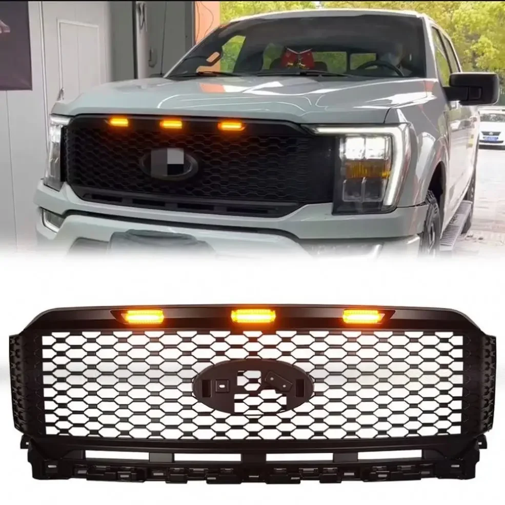 

Gobison 4x4 Car Accessories Pickup Truck Parts Matte Black 2021 Raptor Front Grille For Ford F150