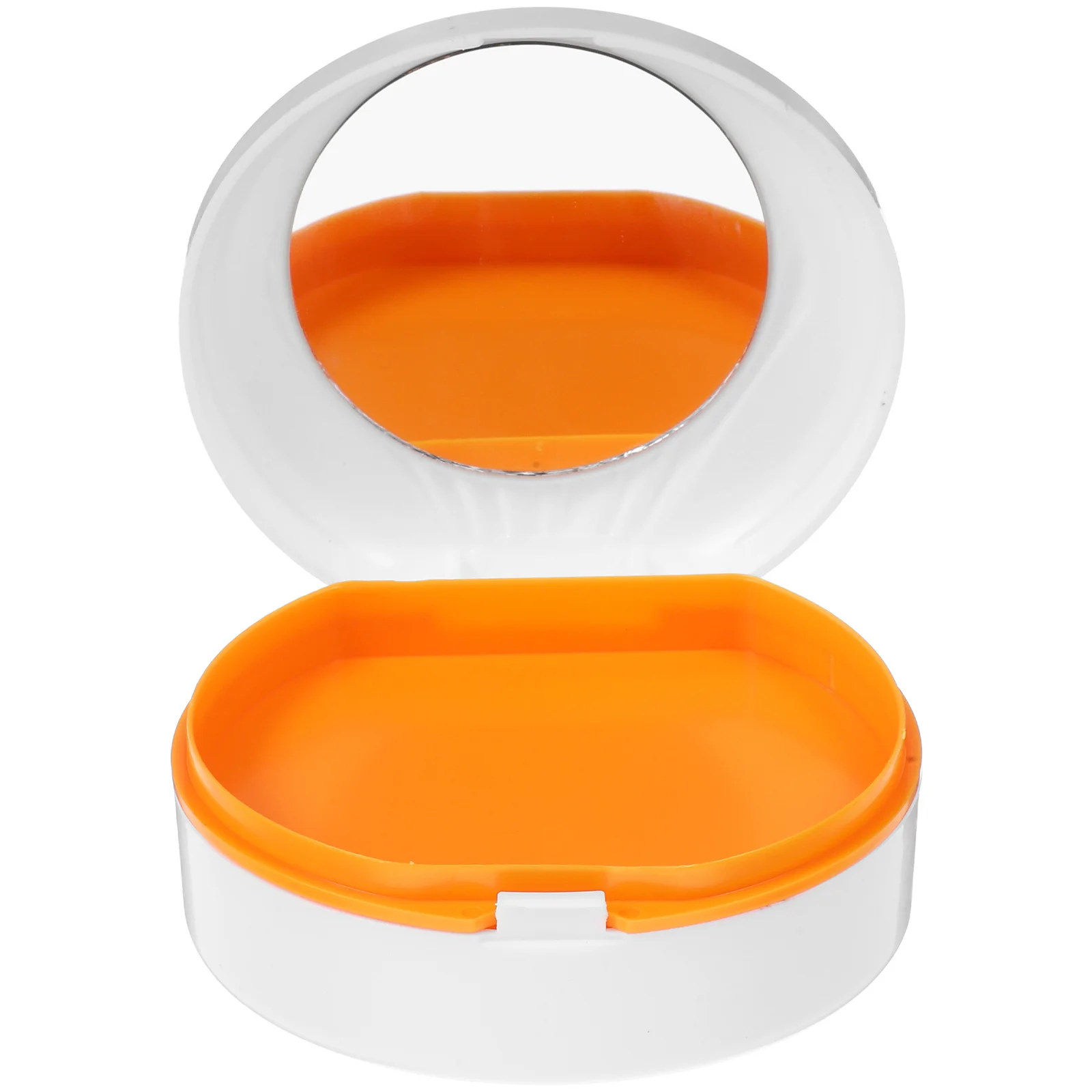 

Portable Retainer Box Double Layer Leak-Proof Dental Storage Case with Builtin Mirror Travel Carrier for Braces Dentures