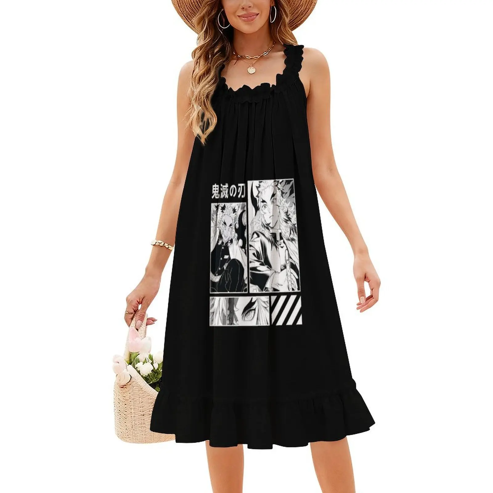 شيطان يابا الحد الأدنى صورة ظلية كيوجورو فستان بفتحة عنق على شكل قلب أنيق الصيف فستان الحفلات للنساء شيطان يابا الحد الأدنى