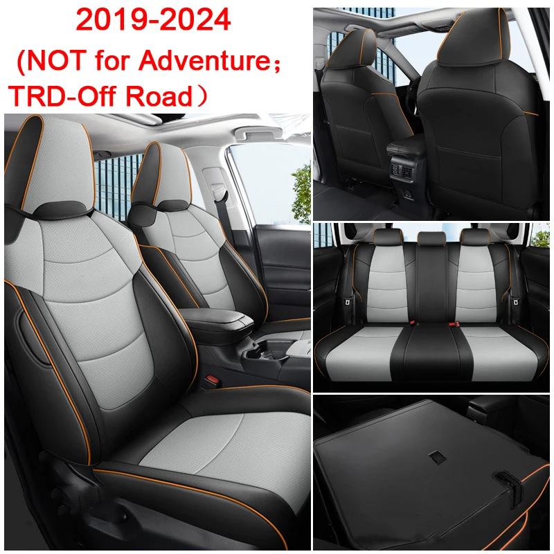 leather Car Seat Covers For Toyota RAV4 2019 2020 2021 2022 2023 2024 RAV-4 Car Neck Pillow Car Cushion Seat Protective Cover