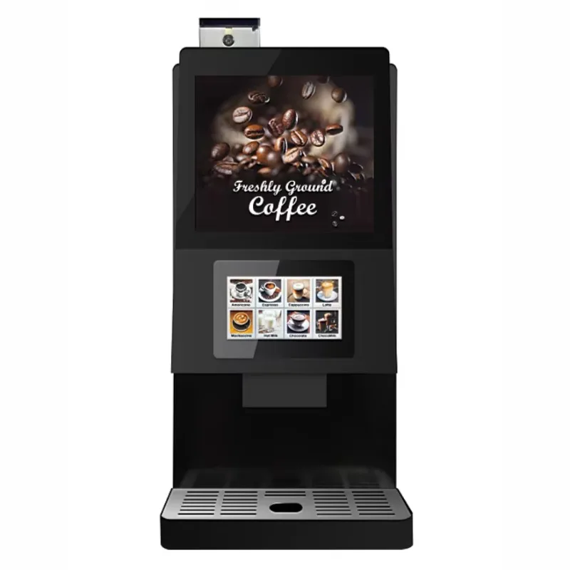 Business Freshly Ground Coffee Vending Machine: 7-Inch Touch Screen & LED Light Box