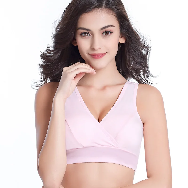 Pregnant Women's Underwear Vest Style Cross Breastfeeding Comfort Without Steel Rings Maternity Sleep Bra Without Breast Pads