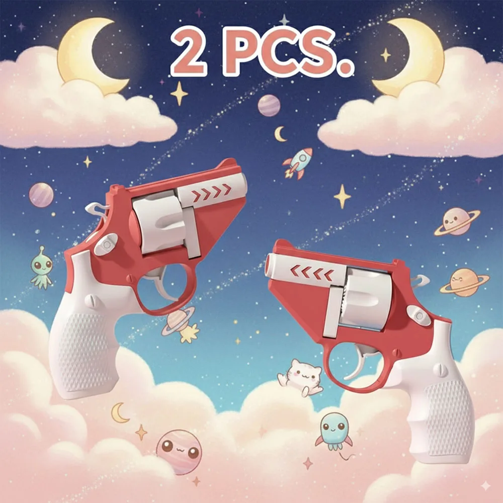 2PCS Toy Guns For Kids Fidget Gun Toy Revolver Stress Shot Toys Non-Firing Toy Pistol Age 5+