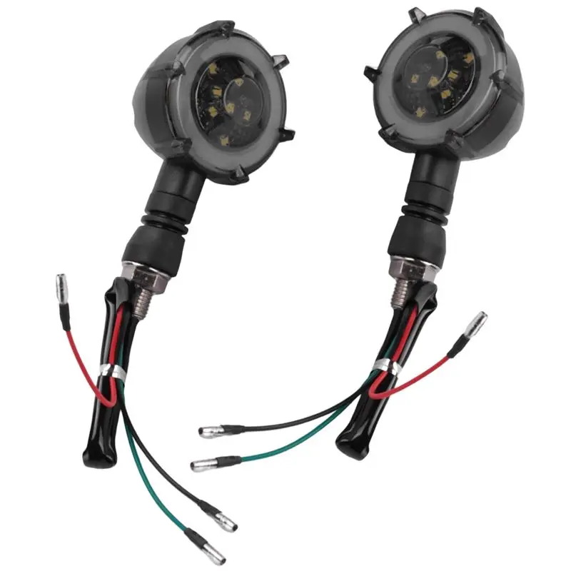 2Pcs Motorcycle Turn Signal Modified Led Two-Color Circular Streamer Turn Signal Indicator With Daytime Running Lights-N29R