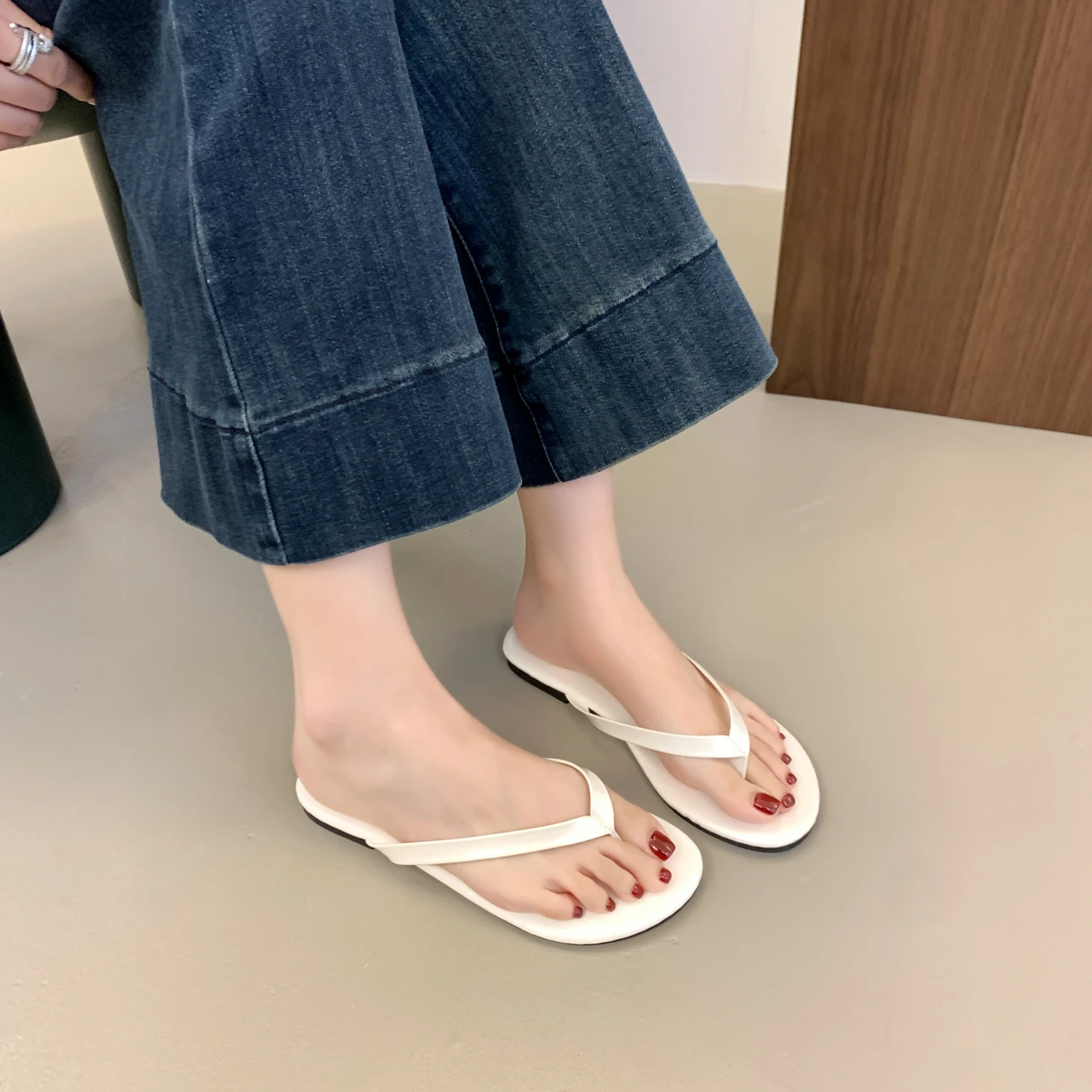 Große Sandalen Damenschuhe Sommer 2025, neue Flip-Flops, äußere Hausschuhe, flache Sandalen – Detail 26