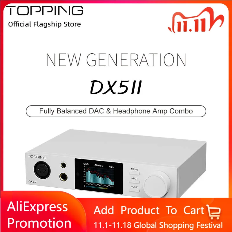 TOPPING DX5 II フルバランス DAC/AMP ES9039Q2M x2 PEQ BT5.1 LDAC