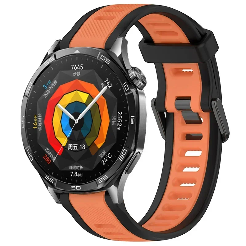 Cinturino in silicone 18mm 20mm 22mm per Huawei Watch GT5-4-3-2 Pro 46mm GT2e Bracciale morbido e traspirante Huawei Watch GT5/4 41mm Pro 42mm