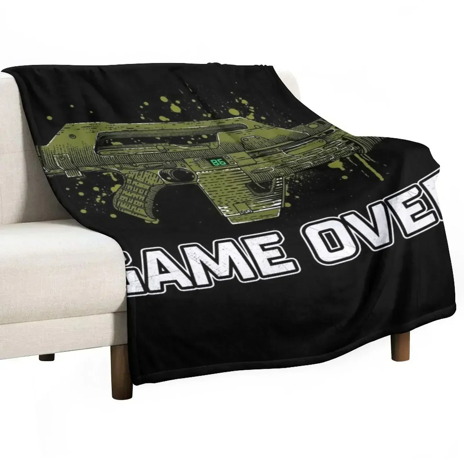 Game Over Marines Throw Blanket Flannel Fabric Plush Decorative Beds Weighted decorative heavy to sleep Blankets