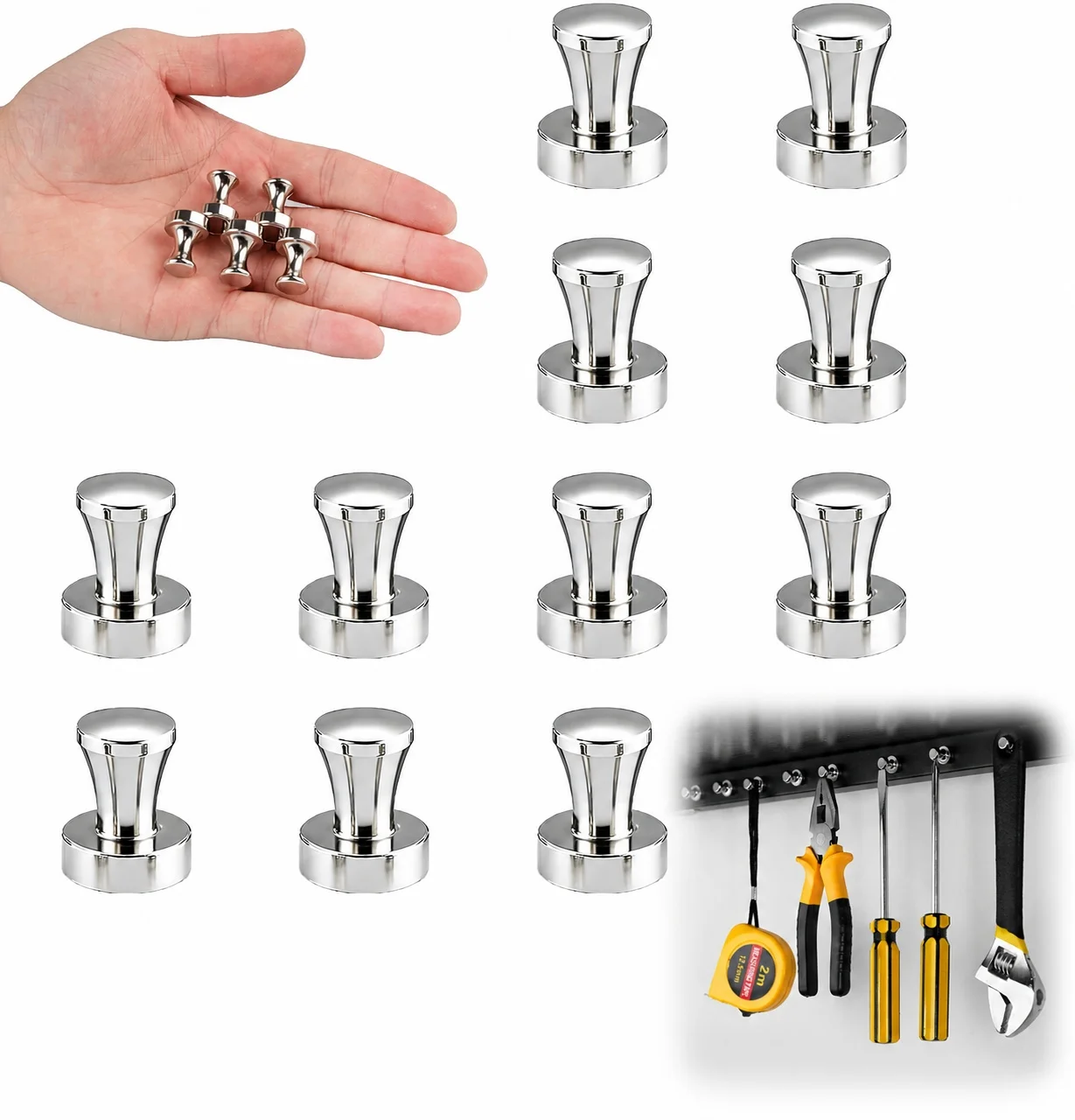 Strong Magnetic Pushpin Metal Refrigerator Multifunctional Magnet Needle Whiteboard Photo Paper Fixed Home Office Storage Tool
