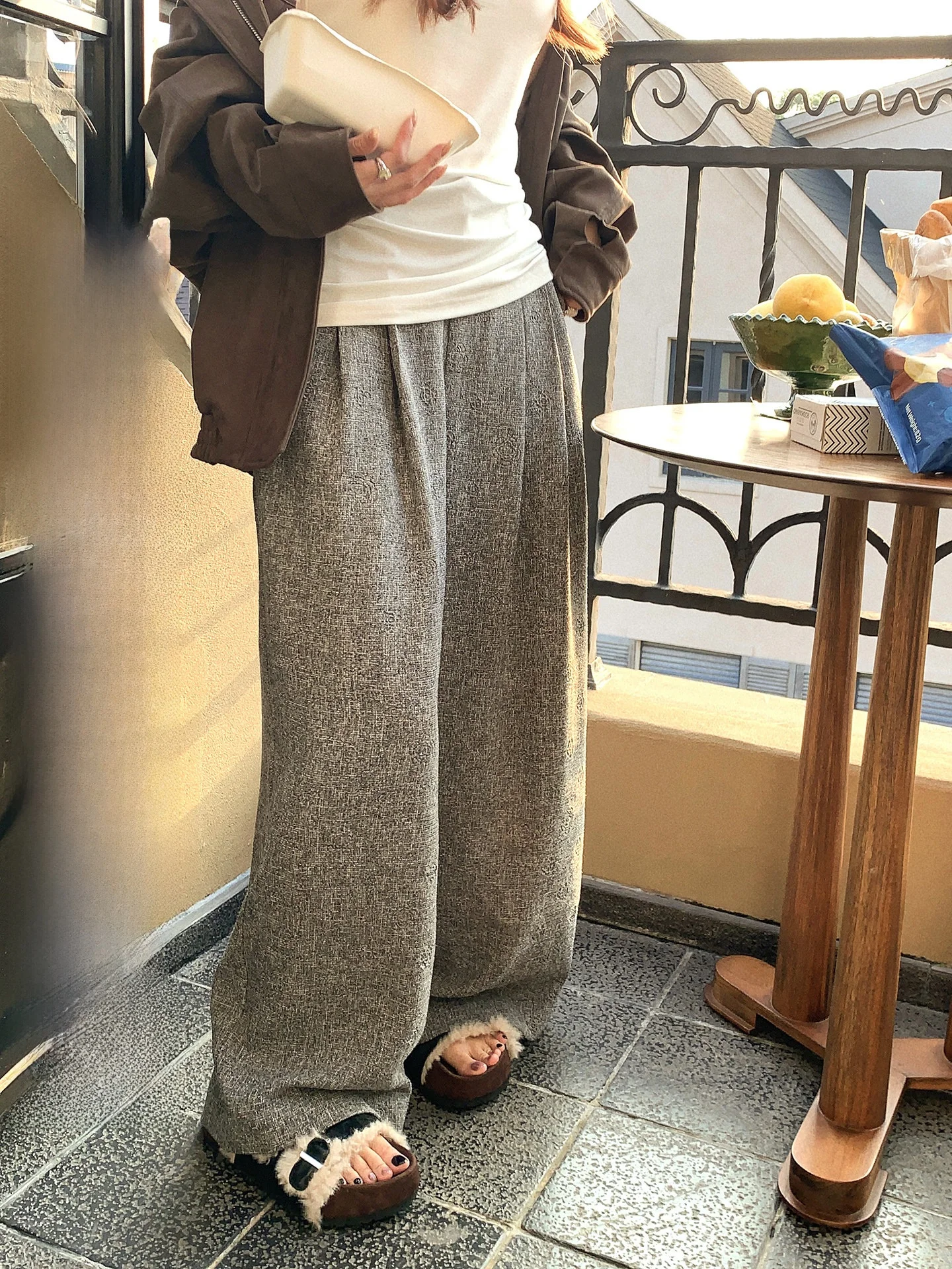 

Женские повседневные брюки Pinksoya Casual Tea Rose с низкой талией, А-силуэт, из полиэстера, для отдыха, осенняя новинка