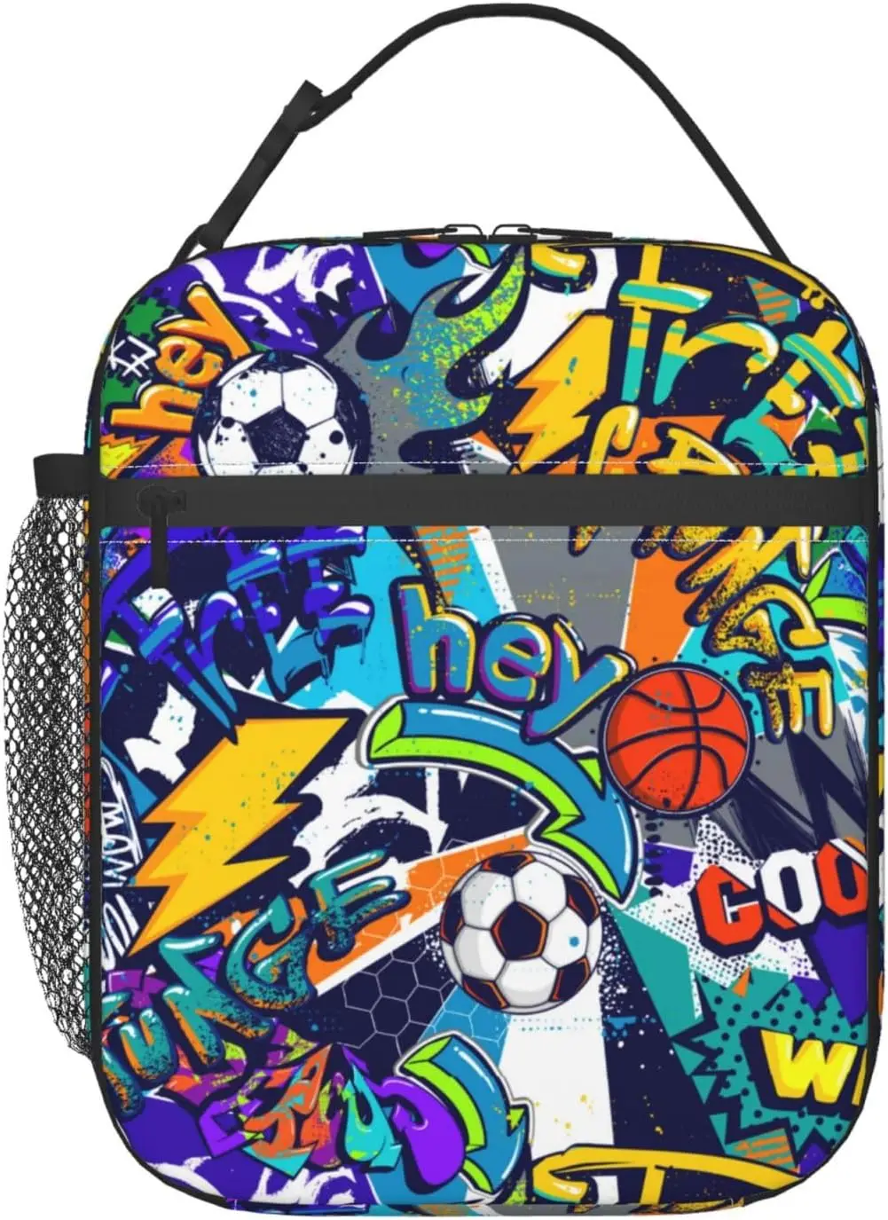 Sport Cool Soccer Theme Lunch Bag for Men Boys Kids Soccer Lunch Box for Work Picnic School Travel Hiking Beach or Fishing