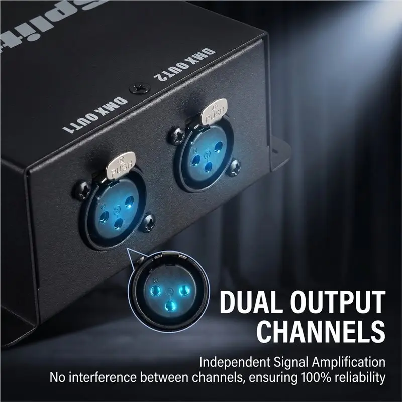 b04b-dmx信号用-2ウェイ分離型dmxスプリッター-2分岐ユニバーサルスプリッターアンプ分配器-3ピン出力-usプラグ