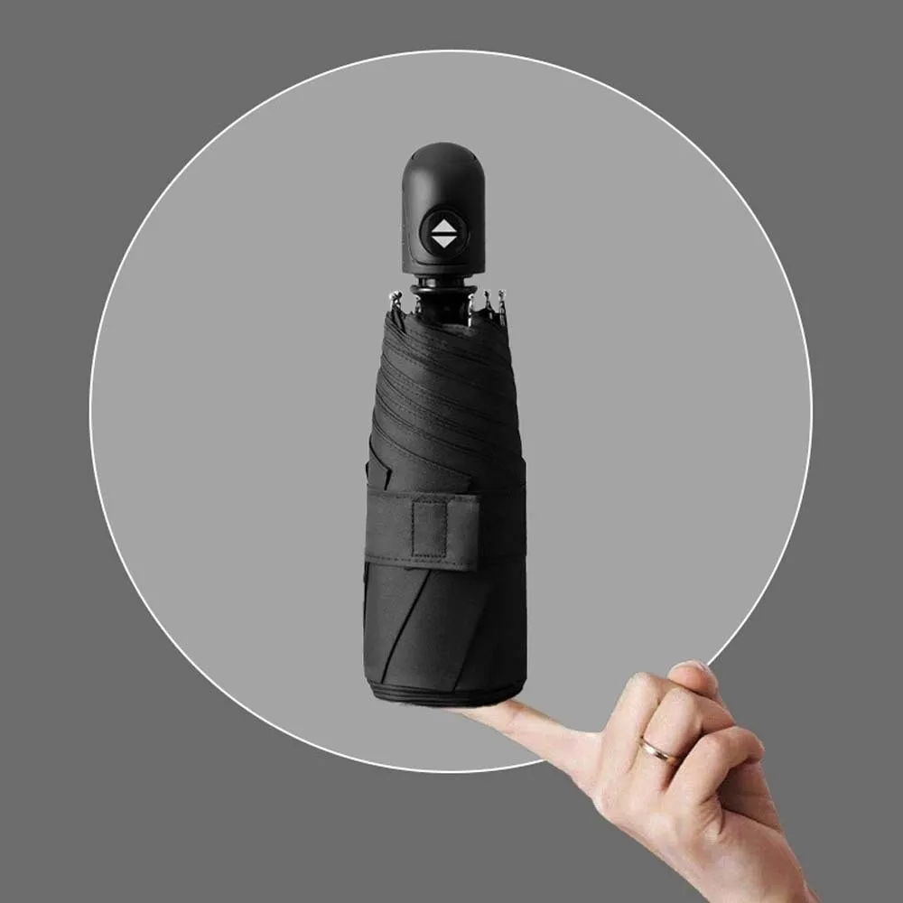 Lightweight Automatic Pocket Umbrella UV Protection Solid Color Dual-use Folding Umbrella High-end Reinforcement