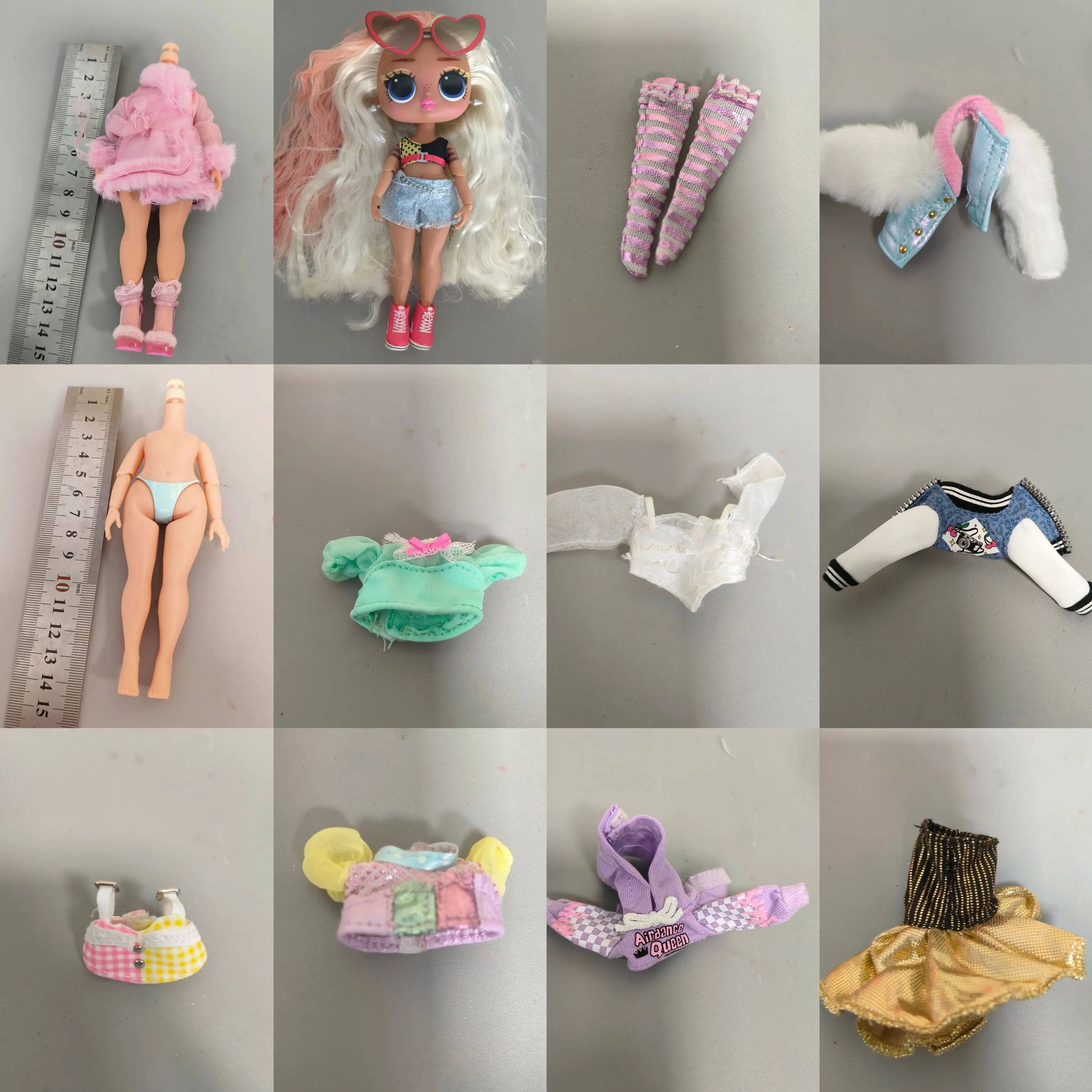 X1 옷 탑 드레스 바지 스커트 1/12 1/8 bjd 인형 큰 여동생 인형 드레스