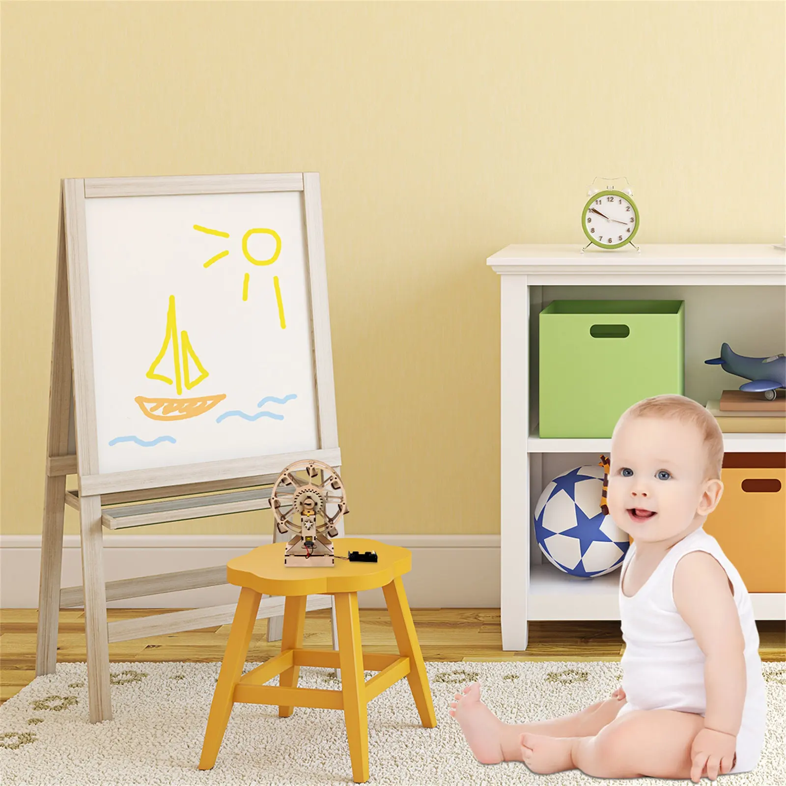 

3D Wooden Puzzle DIY Jigsaw Educational Assembly Kit for Kids Develops Creativity Concentration Hand Eye Coordination Safe Non