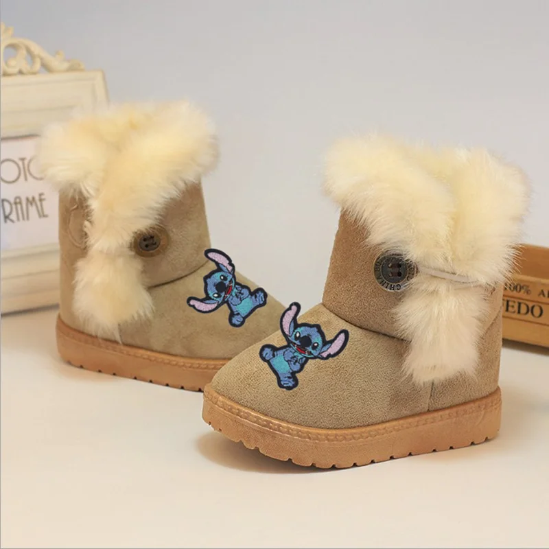 

Disney stitch thickened baby Boots Winter Shoes Mickey Mouse childrens Casual Shoes Girls Boys Warm Cotton Boots