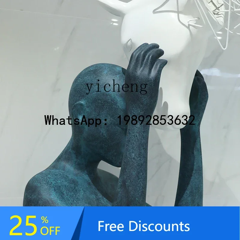 hotel lobby figure sculpture ornament sales office office area exhibition hall artwork large creative horse head decoration
