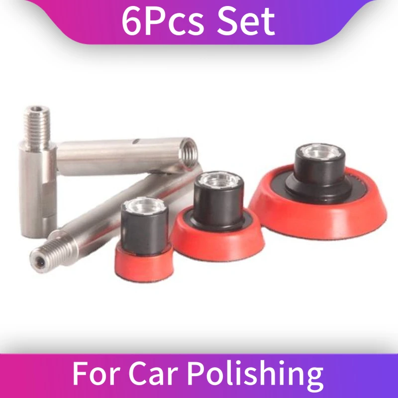 

3x M14 Thread Rotary Polisher Extension Shaft Connecting Rod,3Pcs Polishing Pad Backing Plate 1.2/2/3inch for Car Care Beauty