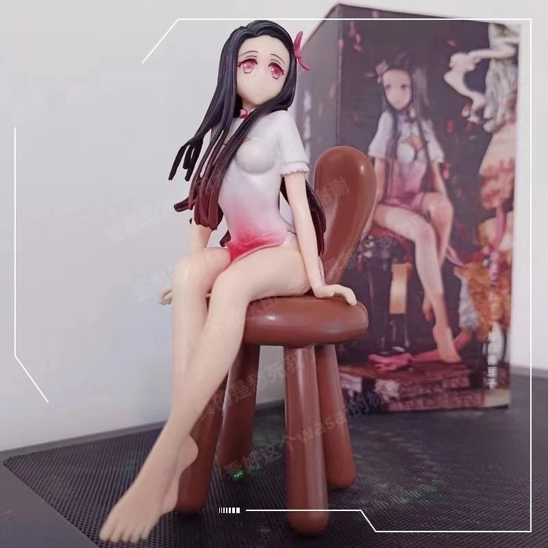 تشيباو فتاة يجلس الشكل تحصيل أنيمي دمية كرسي سطح المكتب الديكور سيارة حالة حلية أنثى عارضة أزياء لعبة جامعي العنصر