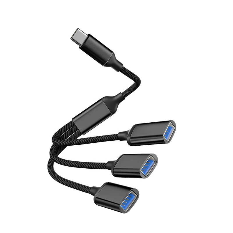

Кабель-адаптер 3 в 1 USB-C на USB-A OTG, кабель Type-C (штекер) на USB 3.0/2.0 (гнездо) для MacBook Pro, Samsung, адаптер Type-C