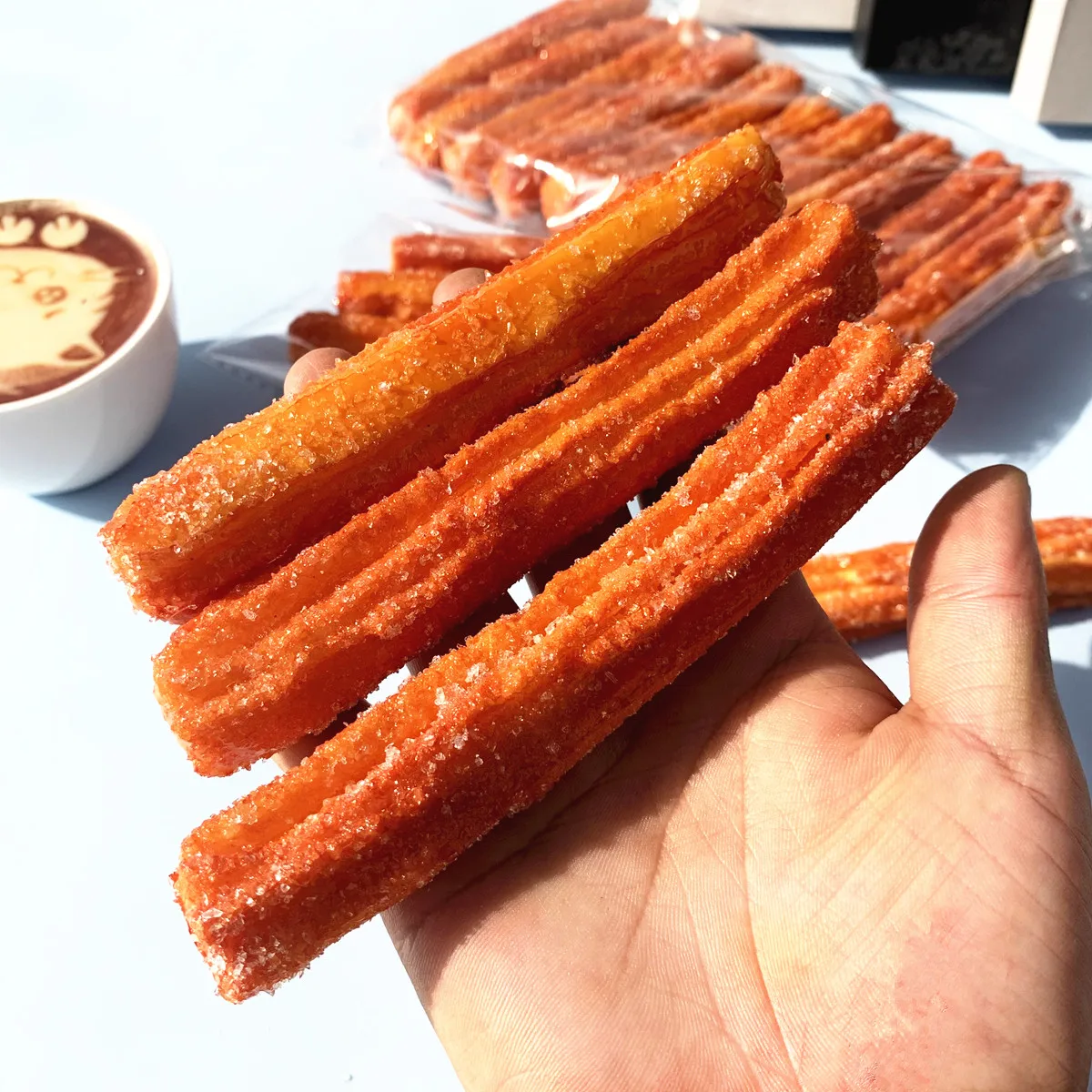 3/5Pcs Fake Churros & YouTiao Models - PVC Realistic Fried Dough Props for Restaurant Display, Decor & Food Styling