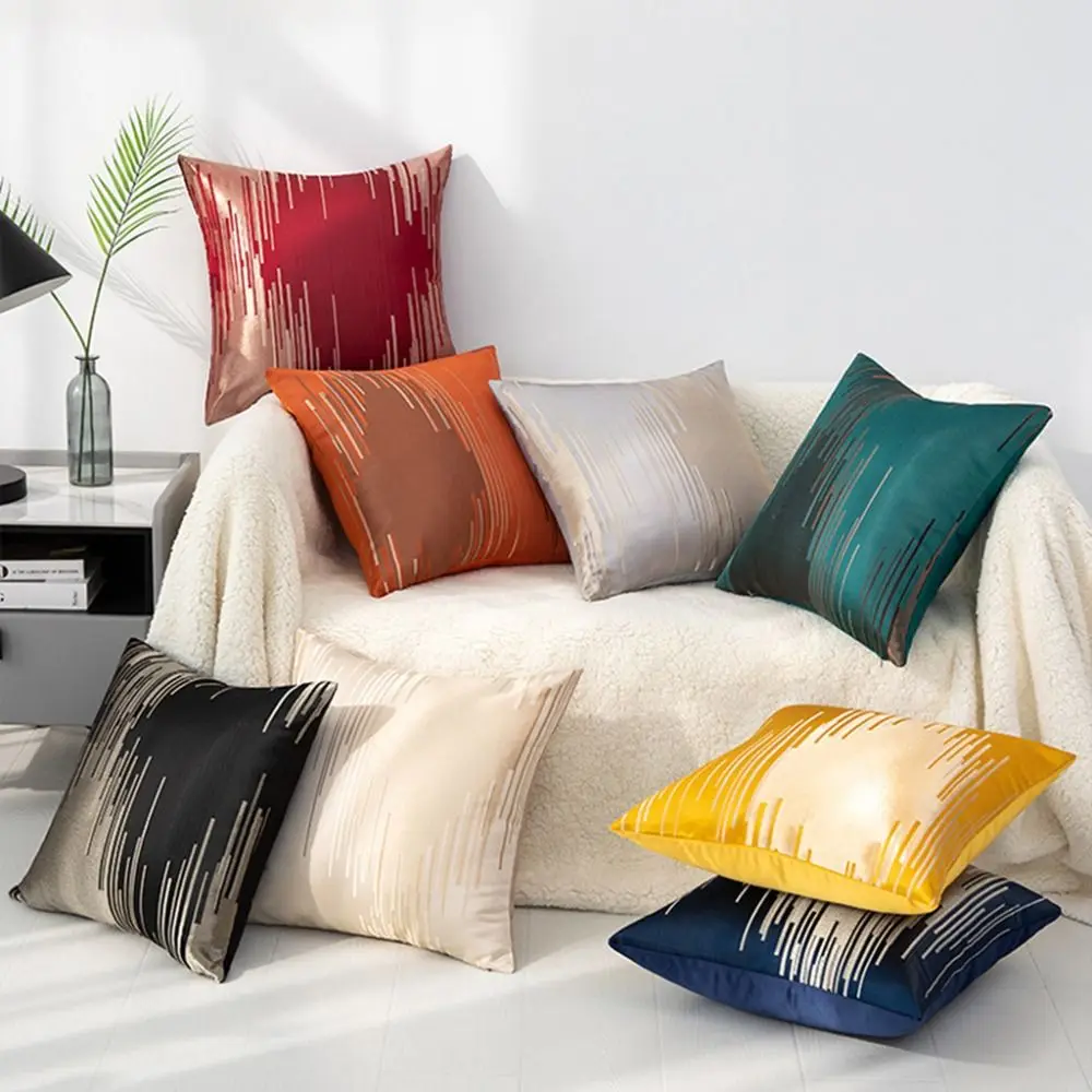 45x45cm Meteor Stripe Velvet Pillowcase Luxury Nordic Style Geometric Stripe Cushion Cover Washed Material Simple