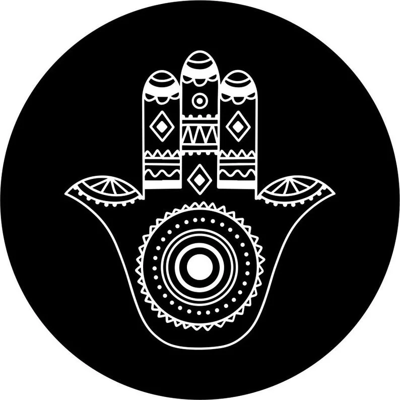 Hamsa Hand Yoga Spirituality Om Spare Tire Cover for any Vehicle, Make, Model, Size - Jeep, RV, Travel Trailer, Camper and MORE