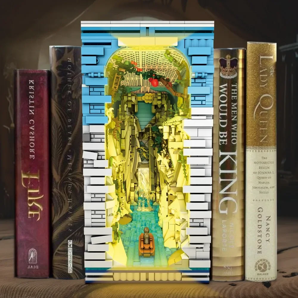 2977PCS Buch Der Könige Buchstütze Bausteine Gott Stein Statue Berühmte Landschaft Modell Ziegel Desktop Ornamente Kinder Spielzeug Geschenk