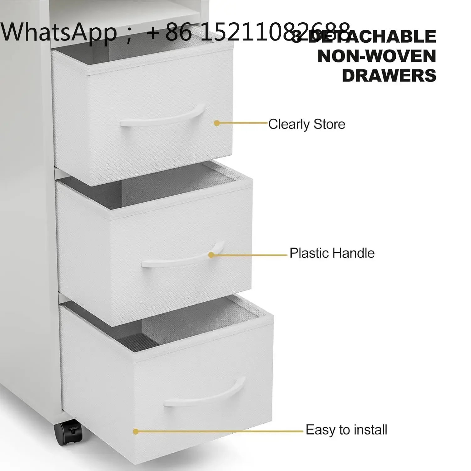 SCY White Nail Salon Table Single Nail Salon Table with Vacuum Cleaner Wrist Pad Non-woven Drawer Lockable Wheels