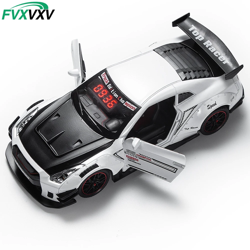 1PCS Rechargeable Hypercar Model Alarm Clock, LED Digital Time Display Sports Car Clock with Remote Control, Realistic Engine So