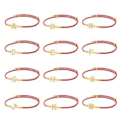Classic Zircon A-Z Initial Letters Bracelets For Women Adjustable Stainless Steel Charm Bracelet Couple Female Jewelry Gifts