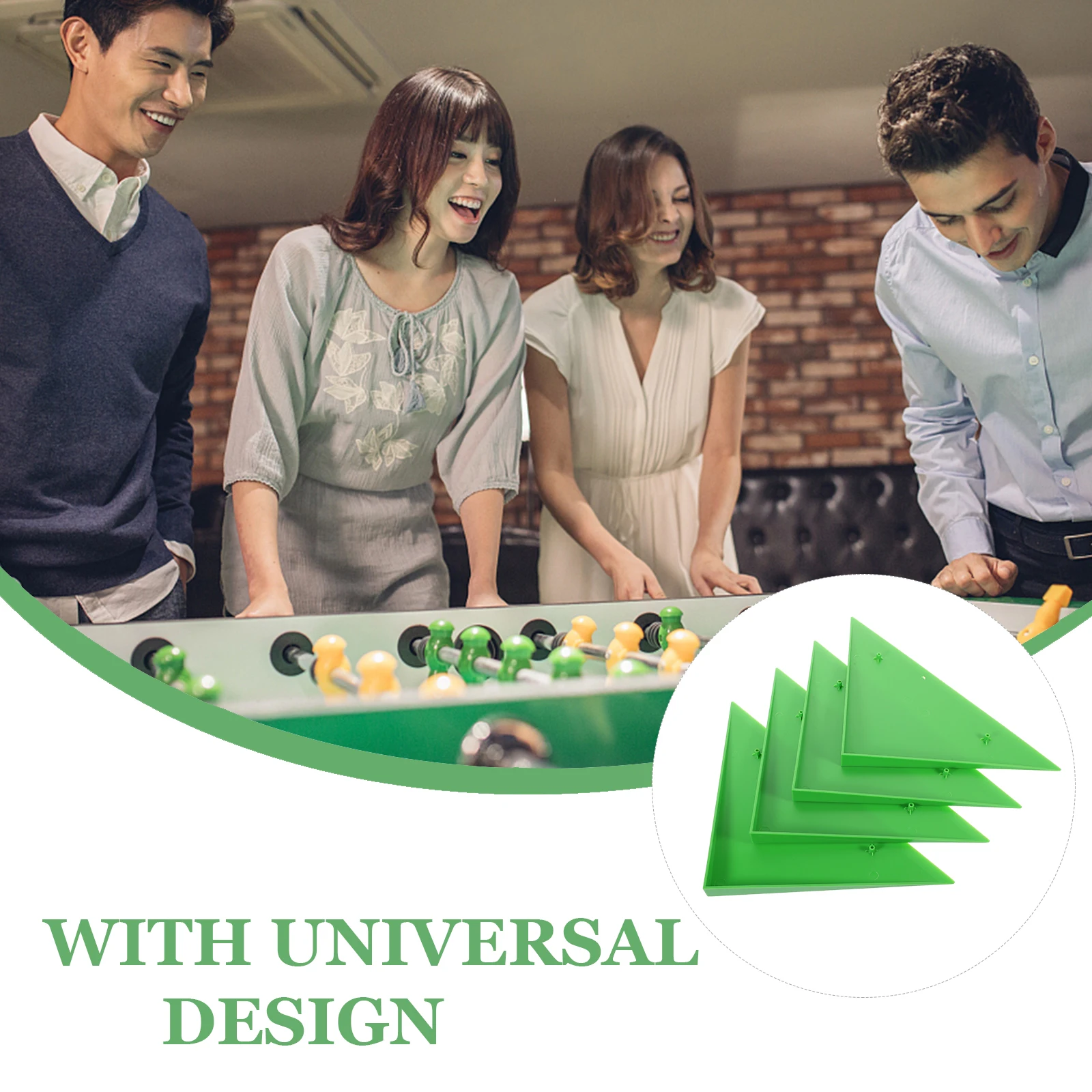 

4pcs Table Corner Protectors Green Triangle Shape Foosball Accessories ABS Material Anti Scratch Easy Clean Fits Most