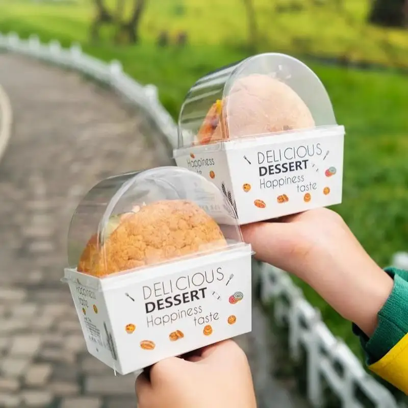 10Pcs Leakproof Disposable Sandwich Containers Small Food Boxes for Cake Hamburger Party Baking Kids Lunch Pack