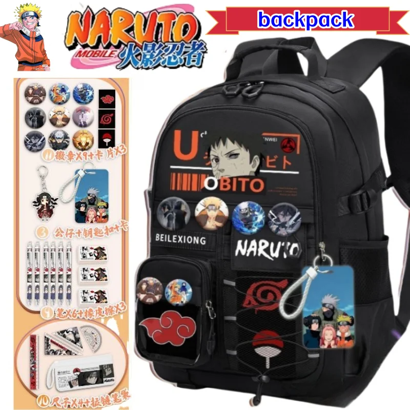 

НАРУТО Учиха Итачи модный двойной рюкзак на плечо для мальчиков и девочек, большая вместительная сумка для книг и сумка для хранения
