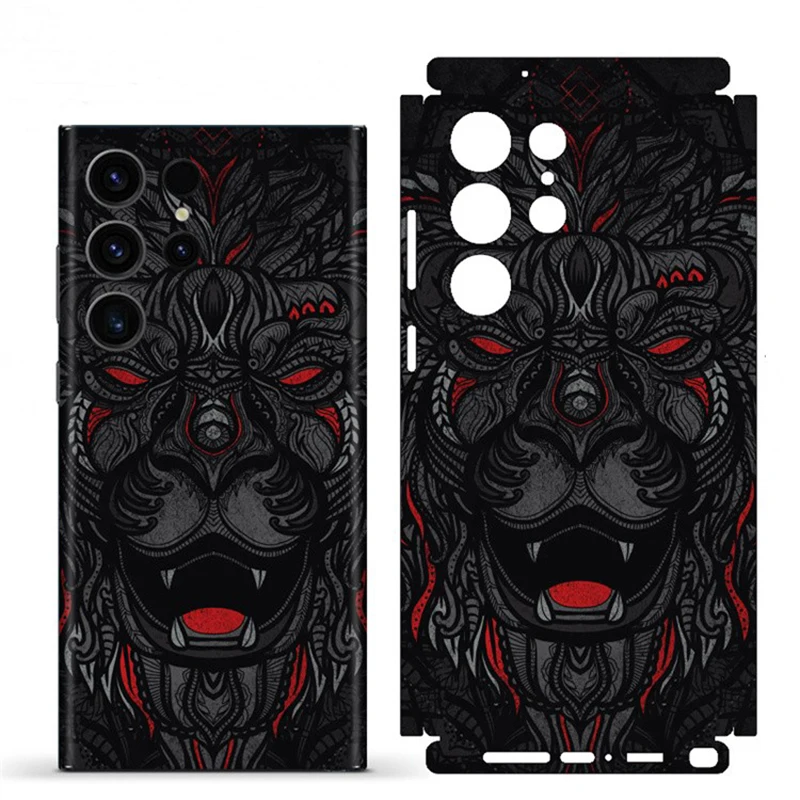 Colorful Boom & Lion, Sexy Girl Decal Skin per Samsung Galaxy S24 S23 S22 Ultra S23U pellicola protettiva per la schiena Full Cover Wrap Sticker