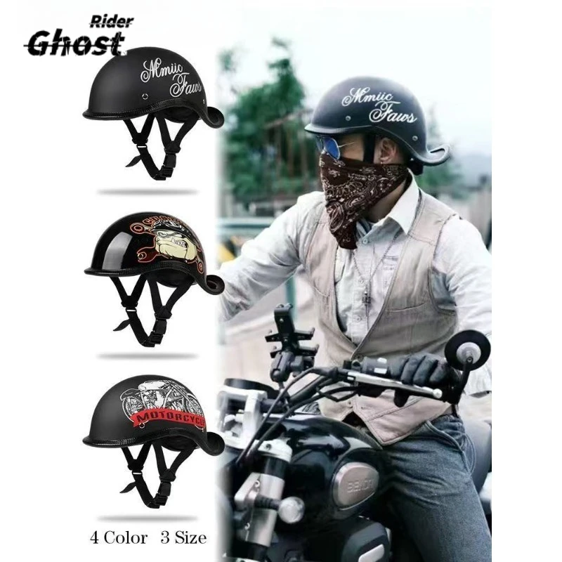 

Мотошлем-полушлем для электроскутеров, мотоциклов и скутеров, для мужчин и женщин, всесезонный, в ретро-стиле, для круизеров и уличной езды