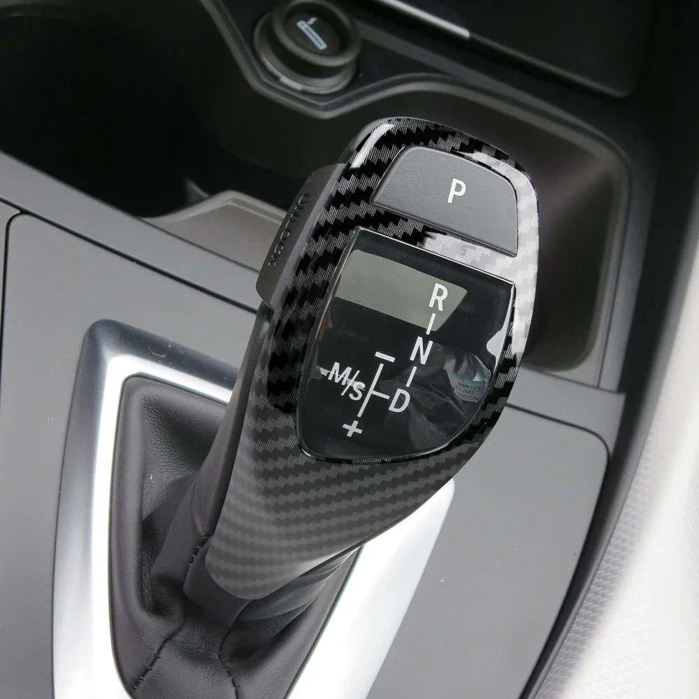 BLACK Carbon Fiber Gear Shift Knob Cover For BMW F20 F21 F22 F23 F30 F31 F34 F35 F32 F33 F10 F18 F07 F15 F16 F25 F26 F06 F12 F13