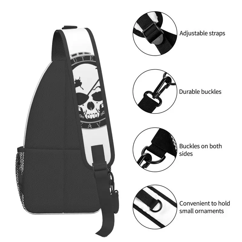 Äußere Himmel Logo Schulter tasche für Männer coole Metall ausrüstung solide Videospiel Schulter Cross body Brust rucksack reisen Tages rucksack