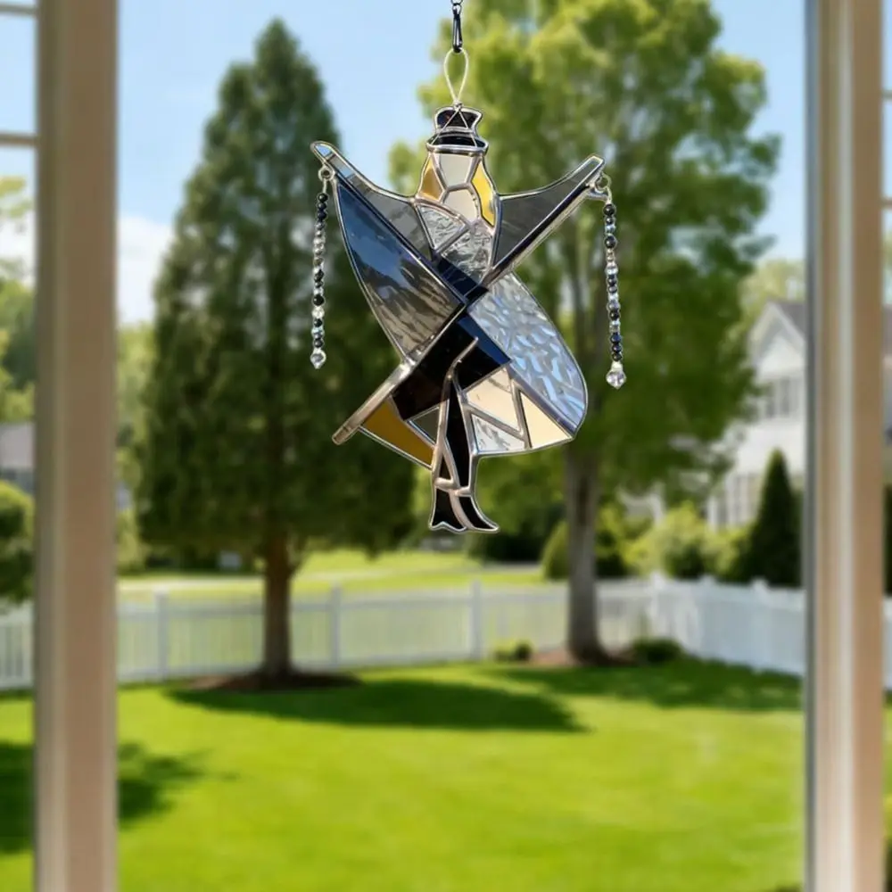 The Spinner Handmade Stained Glass Spinner Colorful Acrylic Wind Driven Decor DIY Hanging Style Sunlight Catcher Window