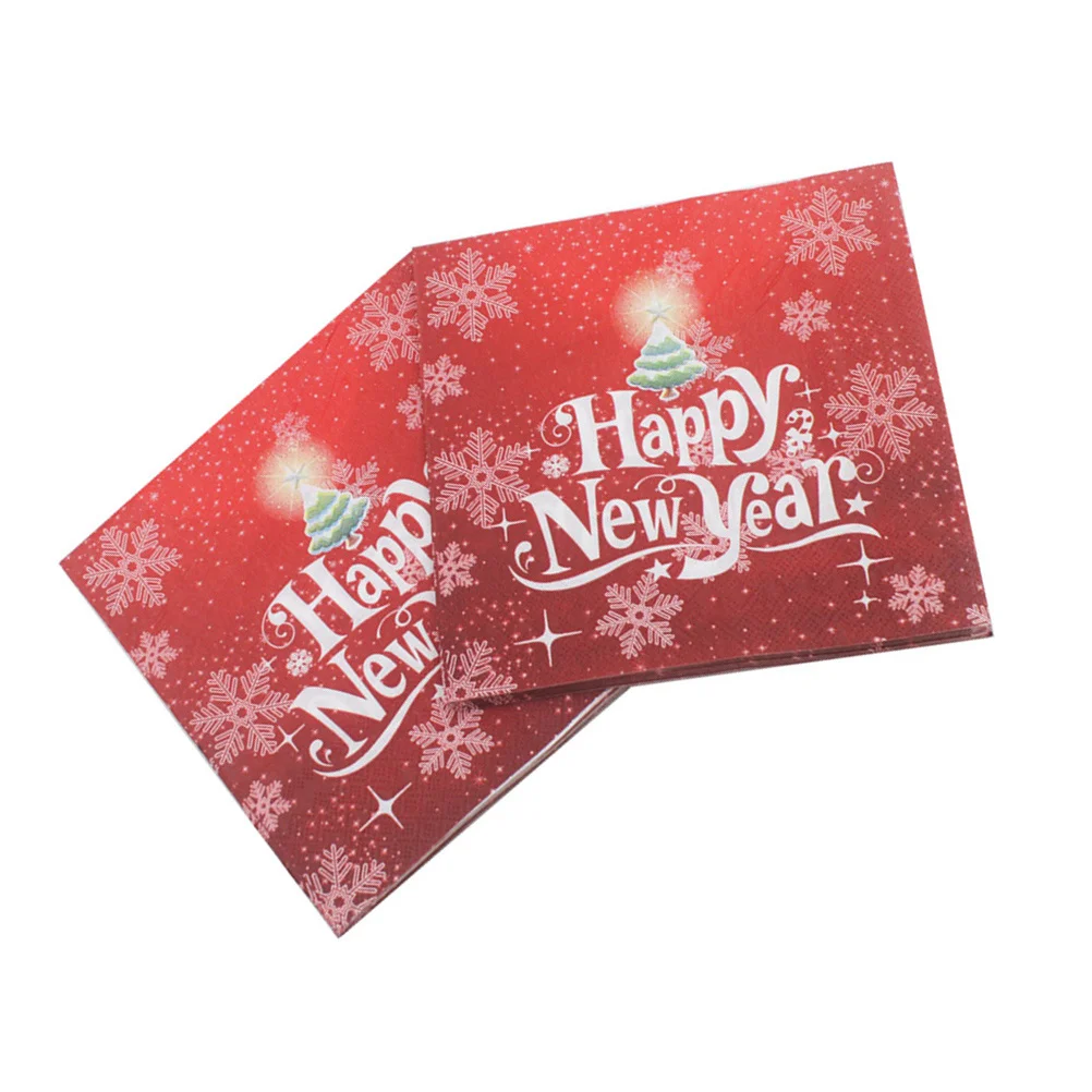 

40Pcs Snowflake Printed Christmas Napkins Eco Friendly Paper Party Dinner Napkins for Xmas New Year Celebration