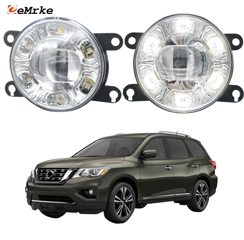 

Led DRL + Fog Lights Assembly for Nissan Pathfinder IV R52 Facelift 2017 2018 2019 Car PTF Clear Lens Daytime Running Lamp Kit