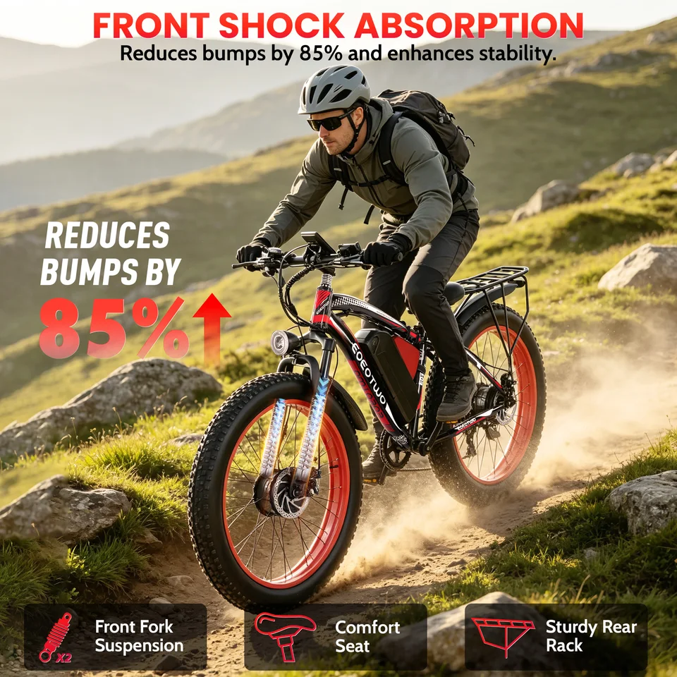3000W Electric Bike 48V 23Ah Battery 26" 4.0 Fat Tire Ebike 40MPH High Speed Mountain Bicycle Off-Road Snow Bike for Adults image 6