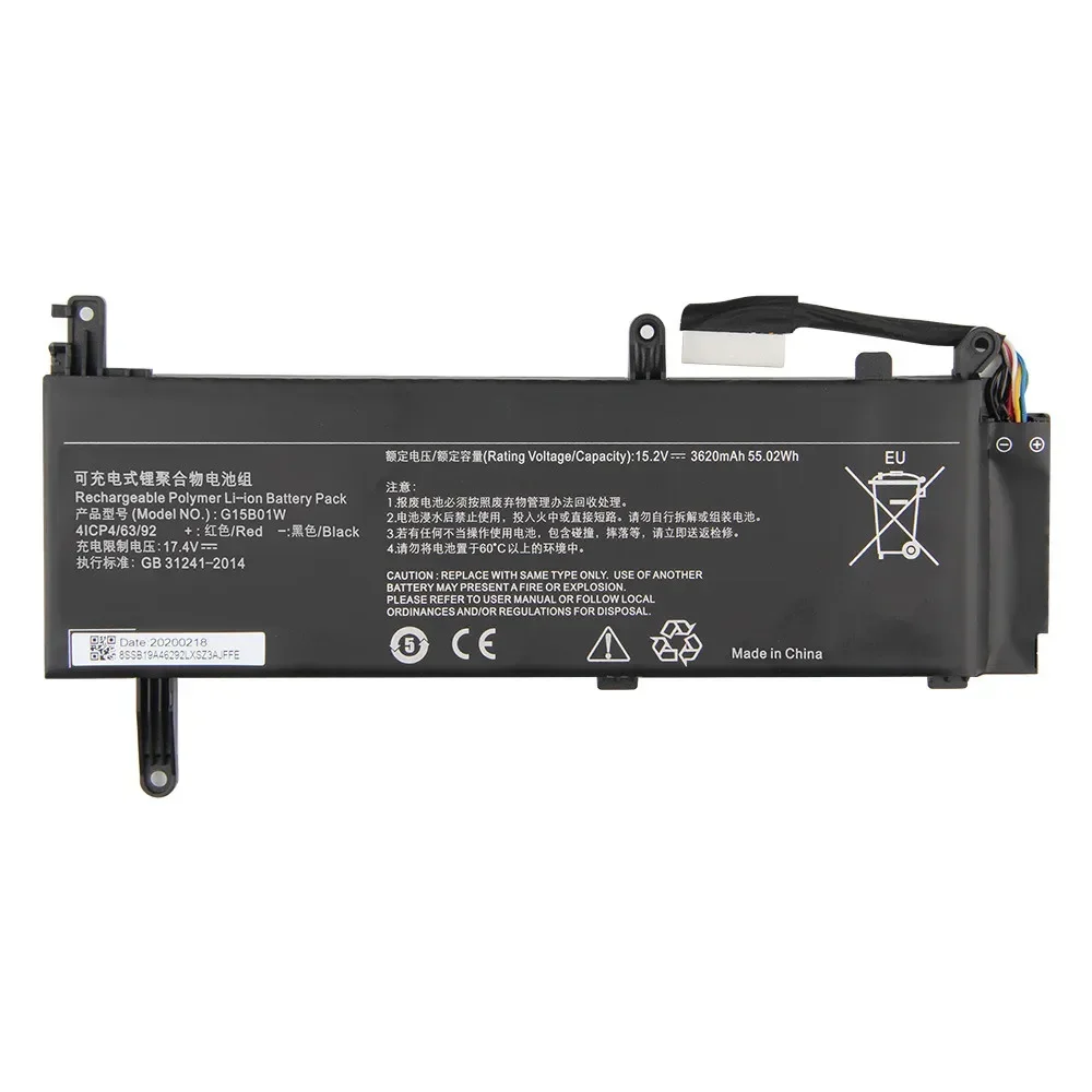Новый Сменный аккумулятор G15B01W для Xiaomi Mi Notebook 15,6 дюйма TM1705 TM1801 GTX1050Ti/1060 171502-AK/AN/AA/I 3620 мАч