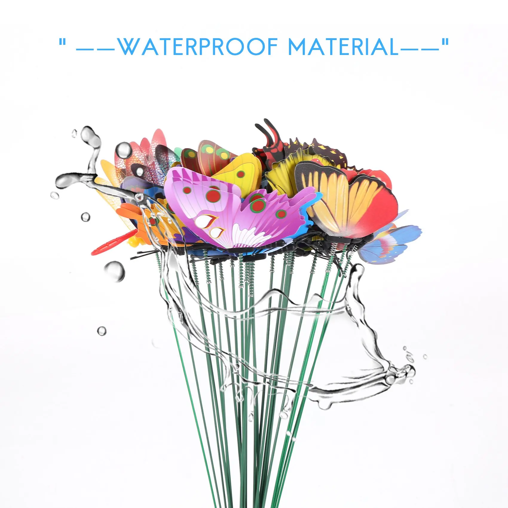 A50I 20 قطعة من أوتاد فراشات الحديقة و4 قطع أوتاد اليعسوب زينة الحديقة لتزيين حفلات الفناء، توتا